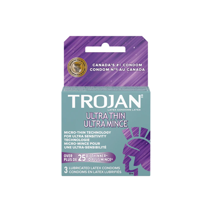 Trojan Ultra Thin Lubricated Latex Condoms Pack of 6 (18 count)