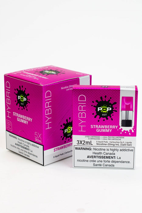 HYBRID Pop Hit STLTH Compatible Pods Box of 5 packs (20 mg/mL)-Strawberry Gummy - One Wholesale
