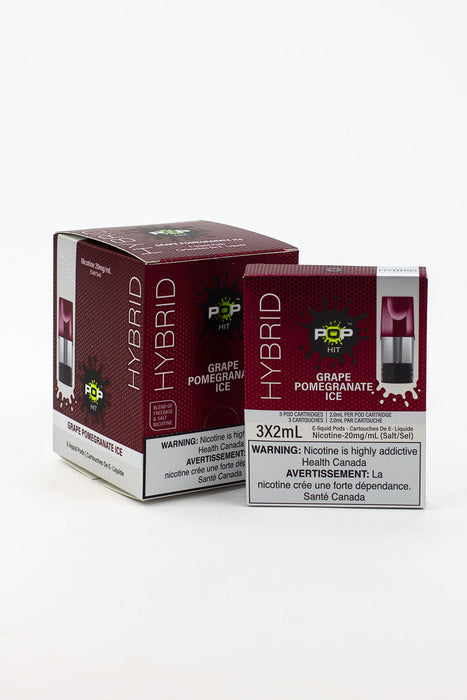 HYBRID Pop Hit STLTH Compatible Pods Box of 5 packs (20 mg/mL)-Grape Pomegranate Ice - One Wholesale