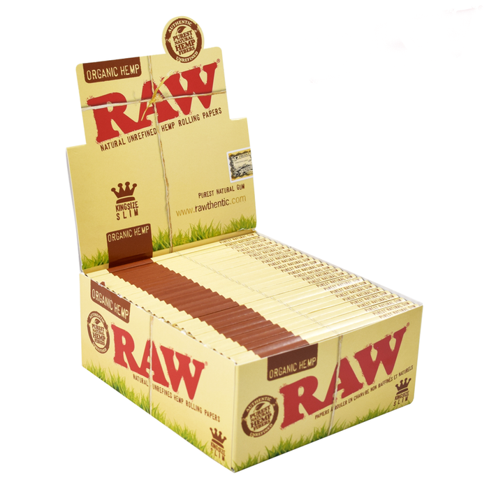 Raw organic hemp rolling paper 1 - 1/4" Size ONE King - 50 packs