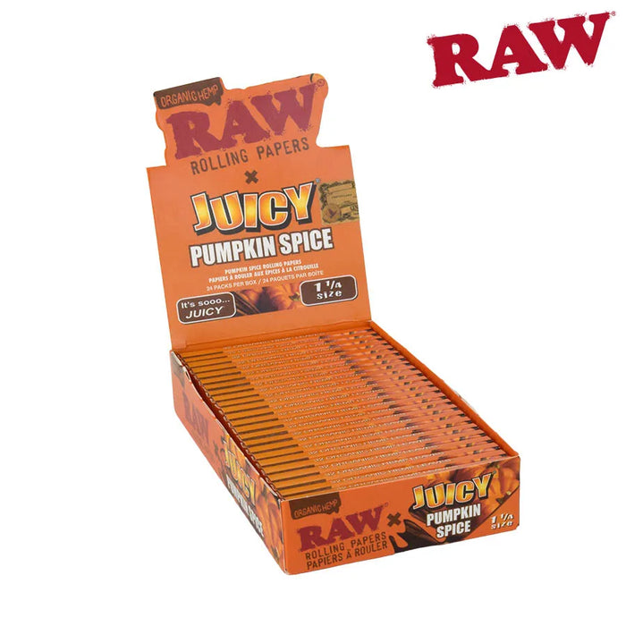 RAW x JUICY JAY'S PUMPKIN SPICE ROLLING PAPERS 1 1/4 Rolling Papers - 24 packs King Size ONE