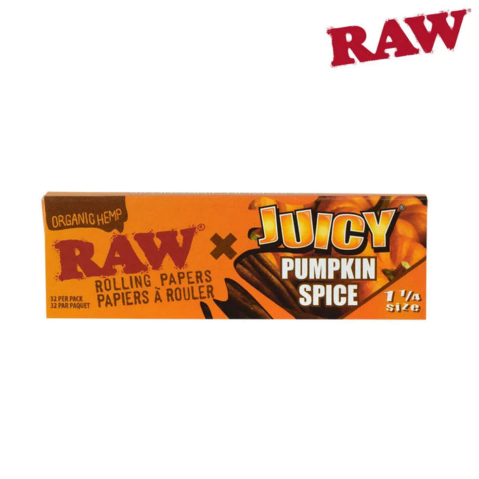 RAW x JUICY JAY'S PUMPKIN SPICE ROLLING PAPERS 1 1/4 Rolling Papers - 24 packs King Size ONE