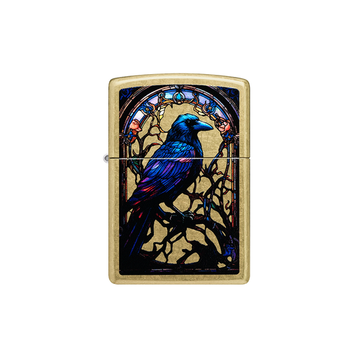 Zippo 46946 Stained Glass Raven Design 
