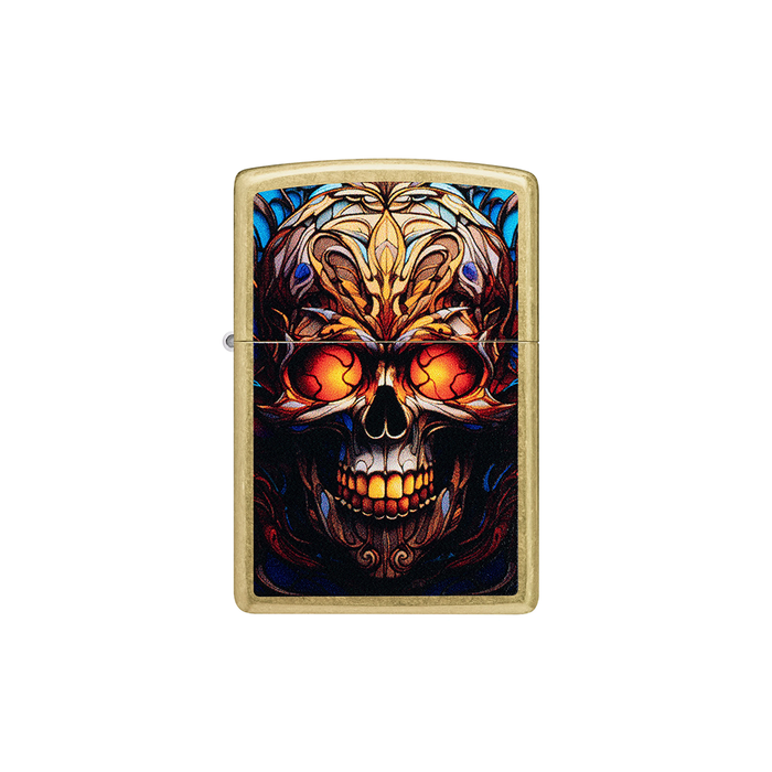 Zippo 46715 Stained Glass Skull Design Horror · Goth ONE
