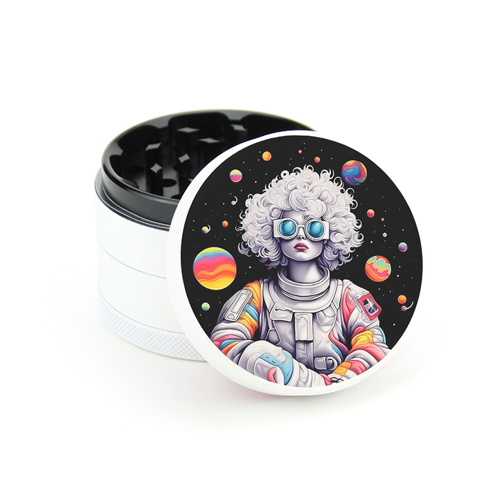 Green Star | 2.5" (63mm) Herb Grinder - Space Lady Design Regular Grinder Green Star Herb Grinders