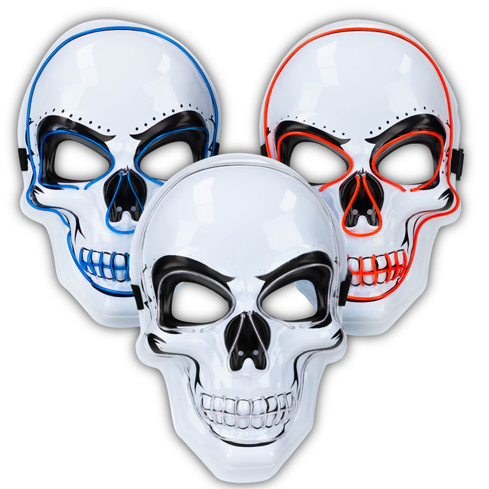 LED Neon Skull Mask for party or Halloween Costume Collectable Items JJ Distribution
