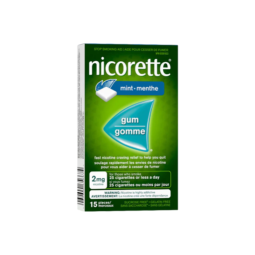Nicorette 2mg Nicotine Gum 15 Pieces – | Stop Smoking Aid Gum ONE Mint