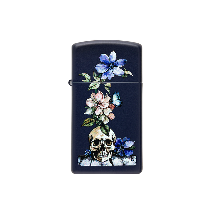 Zippo 46813 Navy Skull Bone Bouquet Design Horror · Goth ONE