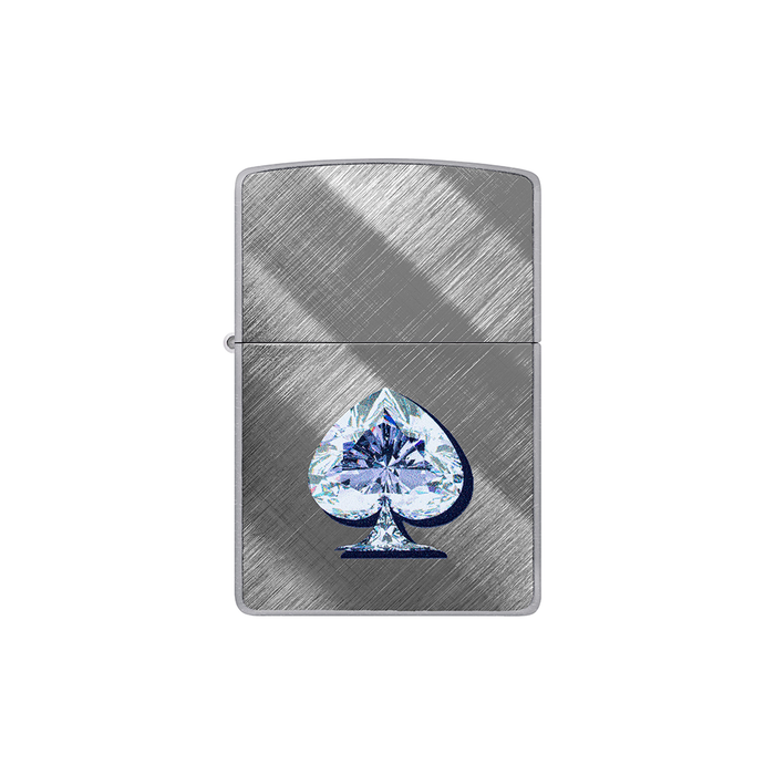 Zippo 46472 Gleaming Spade Ace of Spades Diamond Zippo Lighter ONE