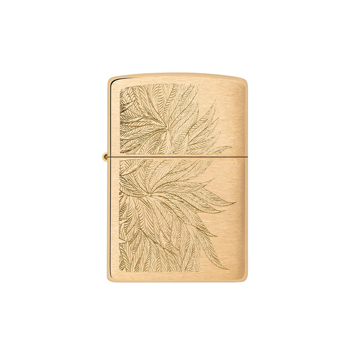 Zippo 46826 Gold Cannabis Lush Leaves Engrave Design Cannabis · Flower ONE