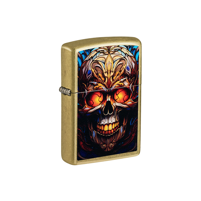 Zippo 46715 Stained Glass Skull Design Horror · Goth ONE