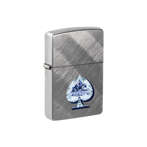 Zippo 46472 Gleaming Spade Ace of Spades Diamond Zippo Lighter ONE