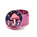Green Star | 2.5" (63mm) Herb Grinder - Psychedelic Mushrooms Design Regular Green Star Herb Grinders Pink Outside Pink Inside