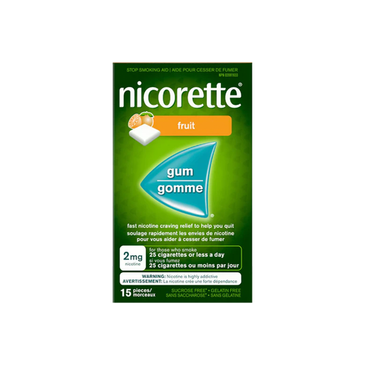 Nicorette 2mg Nicotine Gum 15 Pieces – | Stop Smoking Aid Gum ONE Fruit