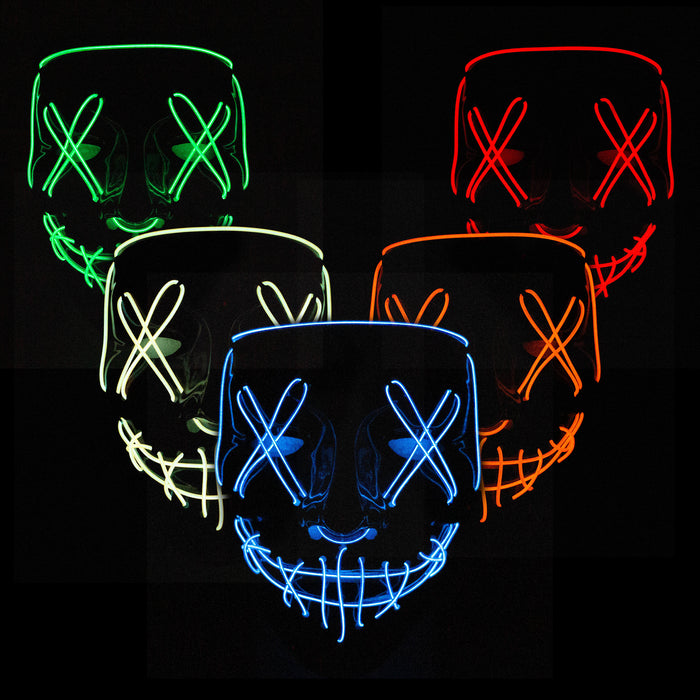 LED Neon Mask for party or Halloween Costume Gadget JJ Distribution
