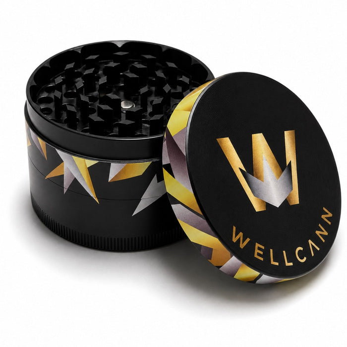 63mm 4-Piece WELLCANN Geometric Metal Grinder Display Pack Super Supplys Inc