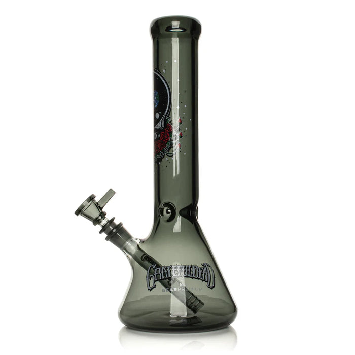 GEAR Premium® | 13" 7mm Thick Space Your Face Beaker Base Water Pipe - Grateful Dead x GEAR Premium® Glass Bong Smoking Cat Distribution