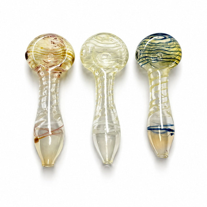 3" Spiral Swirl Glass Hand Pipe – 2 Pack Glass Pipe Super Supplys Inc Default Title
