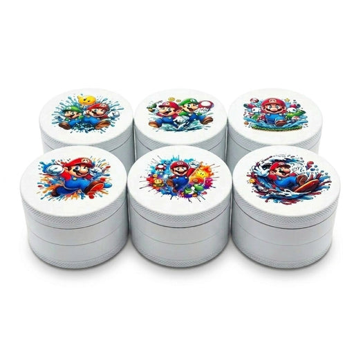 63mm x 42mm Retro Gaming 4-Part Metal Herb Grinder – 6PCS Display Display Pack Super Supplys Inc