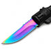 5.7" Rainbow Blade Mini Fixed Blade Knife with Pistol Grip Fixed Blade Knife Super Supplys Inc
