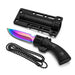 5.7" Rainbow Revolver Mini Fixed Blade Knife with Sheath Fixed Blade Knife Super Supplys Inc
