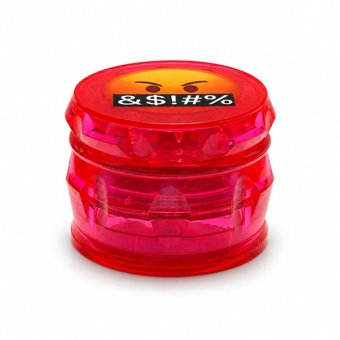 58mm x 45mm Emoji 4-Part Plastic Herb Grinder – 12PCS Display Display Pack Super Supplys Inc