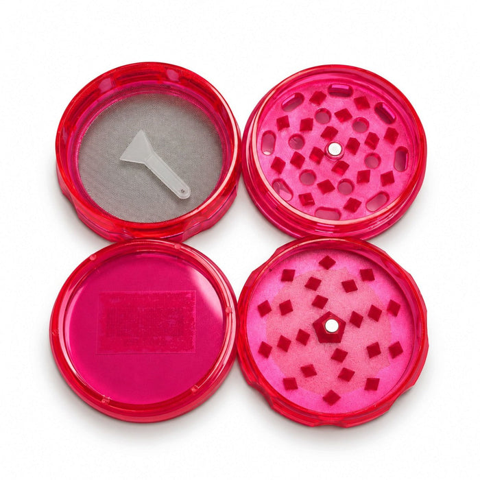58mm x 45mm Emoji 4-Part Plastic Herb Grinder – 12PCS Display Display Pack Super Supplys Inc