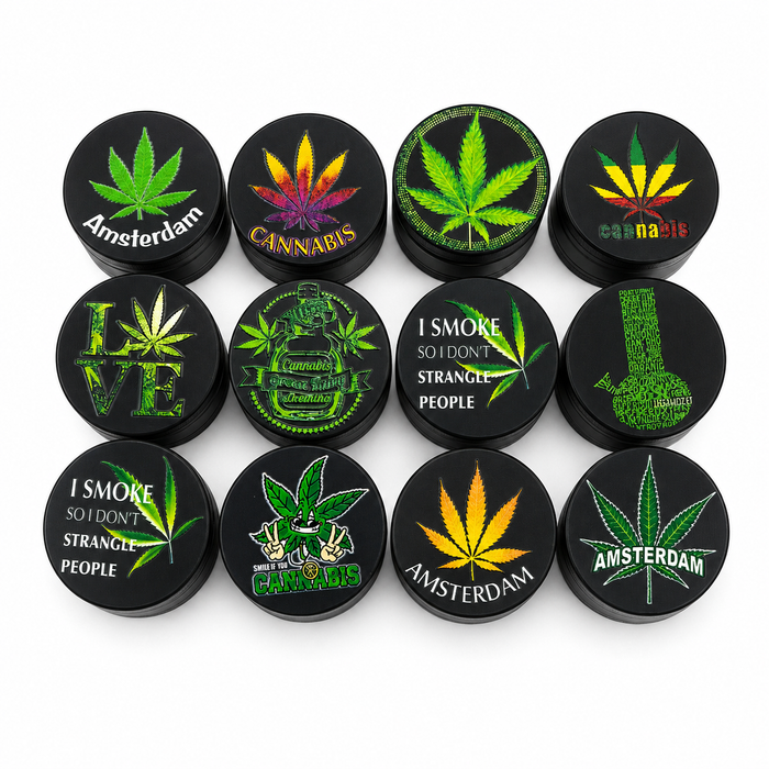 3-Piece Skull Mini Metal Grinder Box of 12 [TG854-UV3] Display Pack ONE Design B