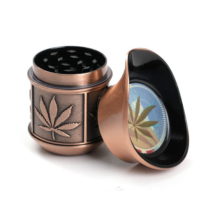 4 Parts 50mm Kettle Shape Metal Grinder Box of 6 [SMJL-008] Display Pack Canadian Distributor