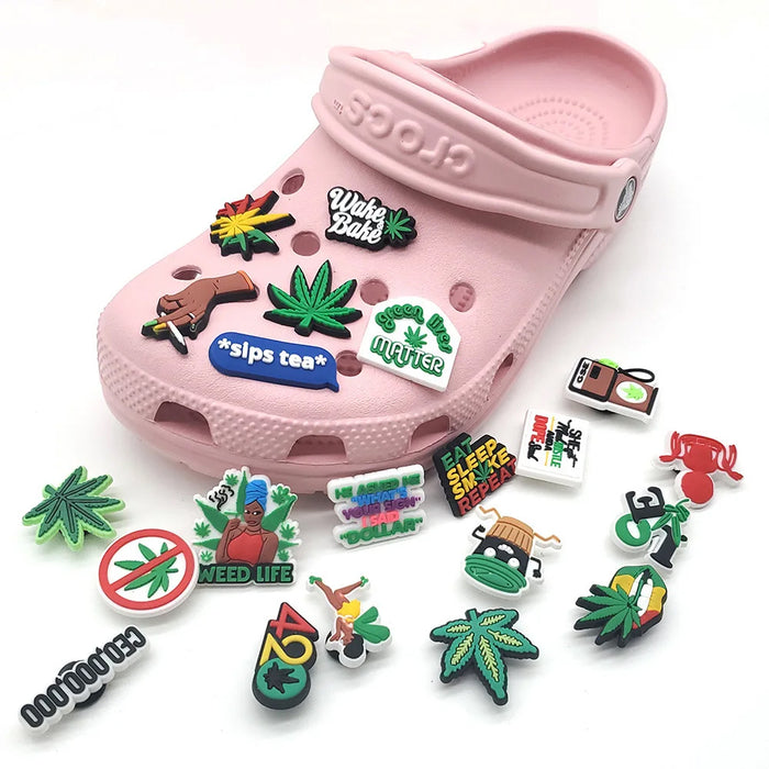 Weed Crocs charm Pack of 30 Footwear JJ Distribution