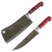The Bone Edge | 2 Pc Kitchen Set, Multi Wood Handle, 10″ Knife, 11″ Toka (13597) Fixed Blade Knife Canadian Distributor