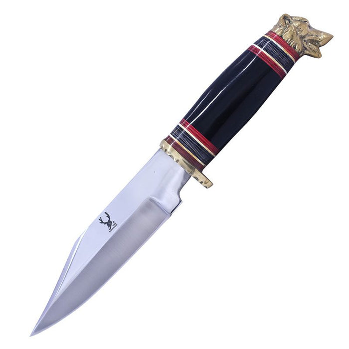 The Bone Edge | 9.5″ Hunting Knife Black Rasin Handle Fixed Blade Knife Canadian Distributor
