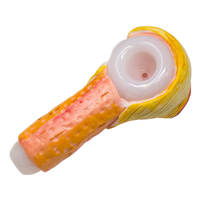 Orange Fictional Hand Pipe 5 inches Glass Pipe Maple Craft Inc