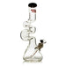 Red Eye Glass® | 16" 7mm Thick Loop-D-Loop Water Pipe [REG184] Glass Bong Smoking Cat Distribution Black [REG184BK]