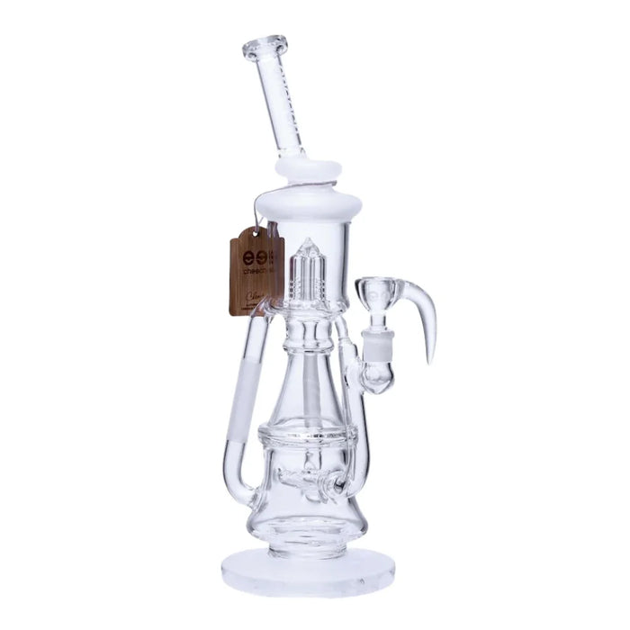 Cheech Glass | 14.5 Sandblast Clear Recycler [CH 216] Glass Bong Smoking Cat Distribution