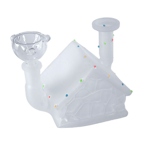 Little White House with Colorful Luminous Dots Water Bong [SMKZ159] Glass Bong Canadian Distributor