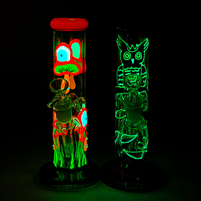 8.5" PsyTotem Glass Bong – 5mm Thick Glass, Tribal Totem Design Glass Bong DY Glass