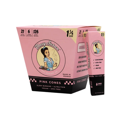 Blazy Susan | Pink 1-1/4 Cones Box of 21 Pre-rolled Cone ONE