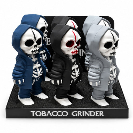 17cm Hooded Skeleton 4-Piece Grinder - 6CT Display Pack Super Supplys Inc Default Title