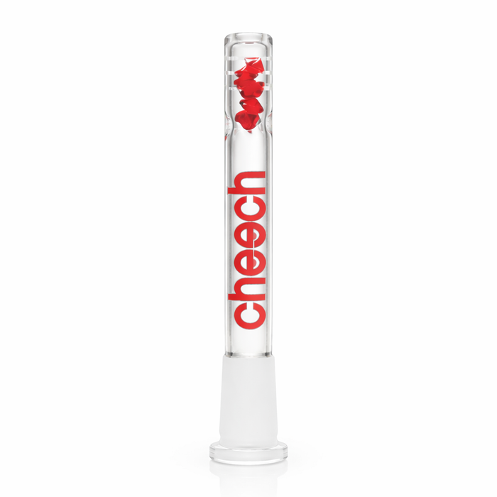 Cheech | 5.5" Diamond Downstems with Diffusion Cuts Downstem · Bowlstem Smoking Cat Distribution Red