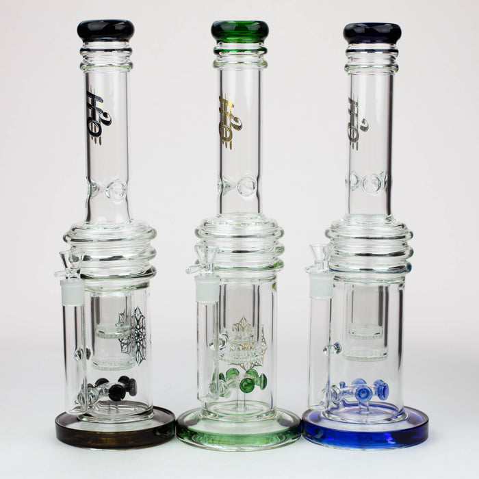 [2 Pack Bundle] 17" H2O glass water bong with double layer honeycomb [H2O-28] Glass Bong ONE