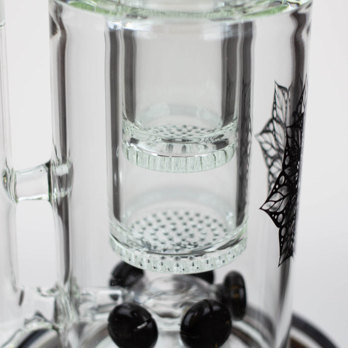 [2 Pack Bundle] 17" H2O glass water bong with double layer honeycomb [H2O-28] Glass Bong ONE