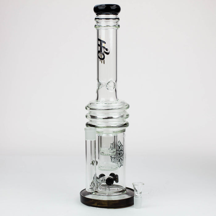 [2 Pack Bundle] 17" H2O glass water bong with double layer honeycomb [H2O-28] Glass Bong ONE