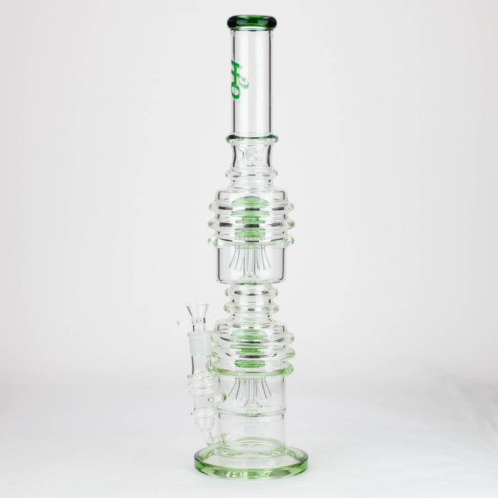 H2O | 21" Dual percolator glass water bong [H2O-5019]