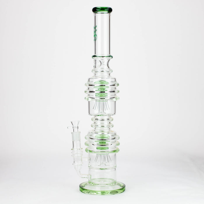H2O | 21" Dual percolator glass water bong [H2O-5019]