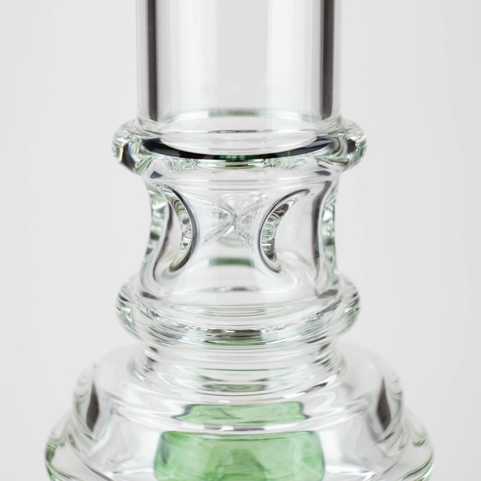 H2O | 21" Dual percolator glass water bong [H2O-5019] Bongs Canadian Distributor