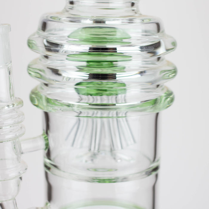 H2O | 21" Dual percolator glass water bong [H2O-5019] Bongs Canadian Distributor