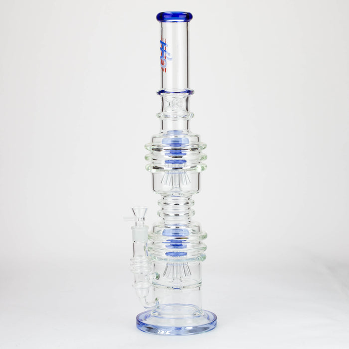 H2O | 21" Dual percolator glass water bong [H2O-5019] Bongs Canadian Distributor Blue