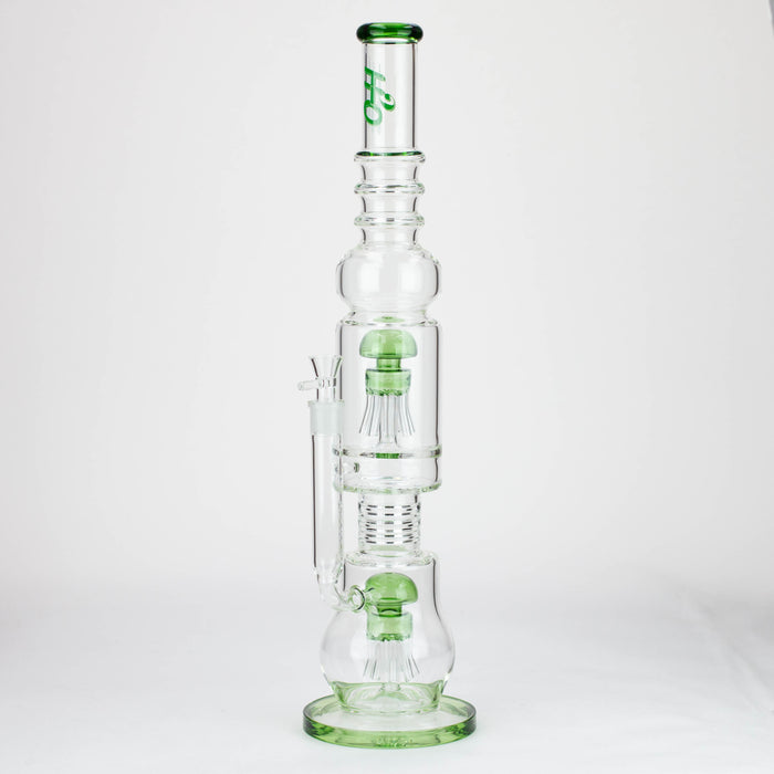 H2O | 21" Percolator glass water bong [H2O-5018] Glass Bong Canadian Distributor Green