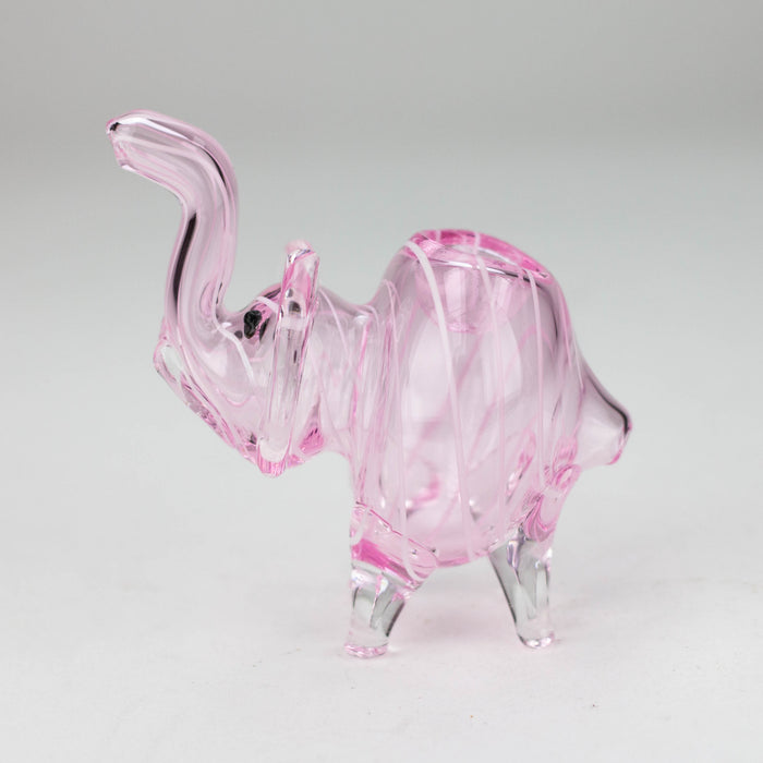 5" Standing elephant color glass hand pipe